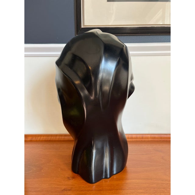 Harris Potteries Post Modern Art Deco Black Bust Harris Potteries For Sale - Image 4 of 10