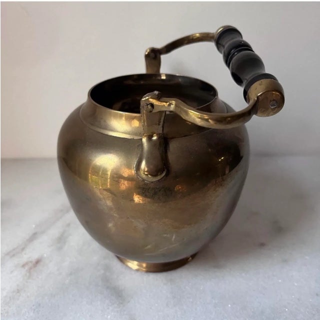 Vintage Brass Tea Pot With Wooden Handle For Sale In Greensboro - Image 6 of 11