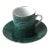 Malachite Porcelain Espresso Coffee Cup and Saucer, 2 Avail. For Sale