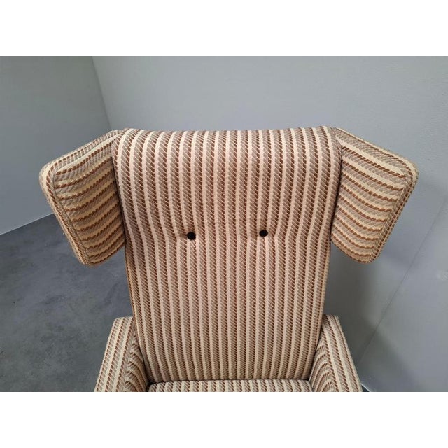 Mid-Century Modern Wingback Lounge Armchair on Castors in Upholstery, 1960 For Sale - Image 11 of 18