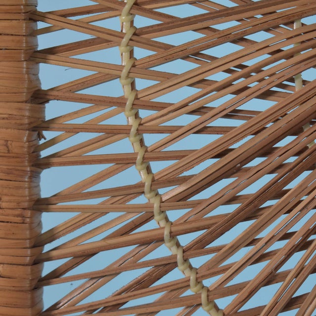 1960s Buri Rattan 3 Panel Screen | Chairish