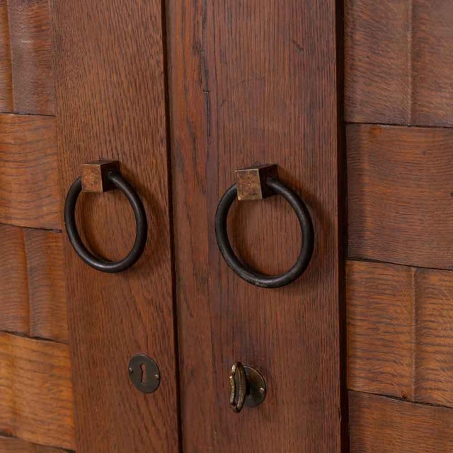 1940s French Woven Wood Bar Cabinet For Sale - Image 12 of 14