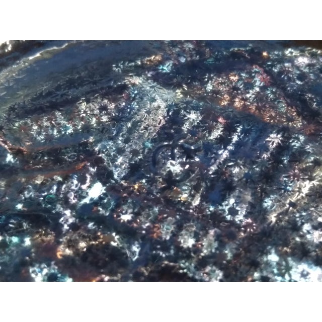 Black Vintage 50's Imperial Glass Co. Smokey Amethyst Carnival Glass Windmill Bowl For Sale - Image 8 of 9