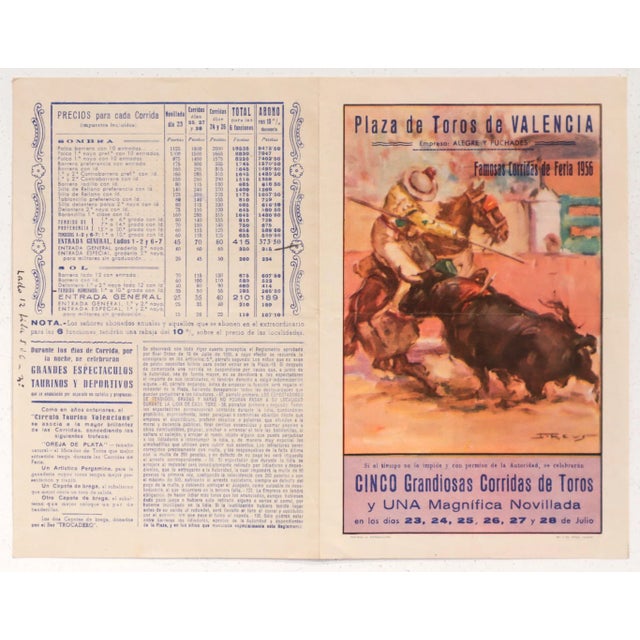 1930s 1930's Spanish Bullfighting Poster, Plaza De Toro, Valencia (Set of 4) For Sale - Image 5 of 11