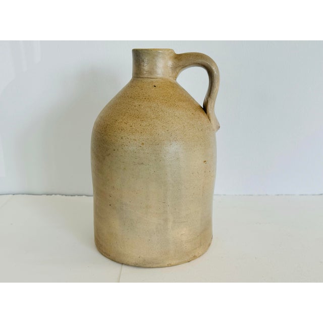 Tan Vintage Stoneware Handled Jug For Sale - Image 8 of 9