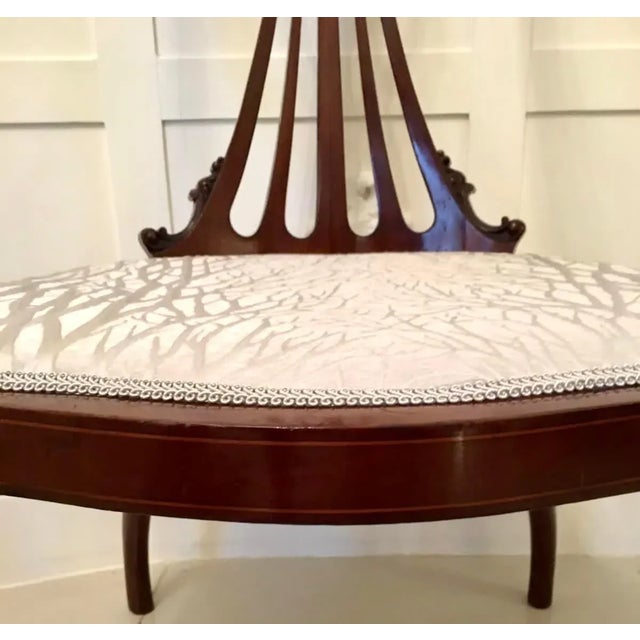 Antique 19th-Century Victorian Mahogany Inlaid Armchair For Sale - Image 6 of 12