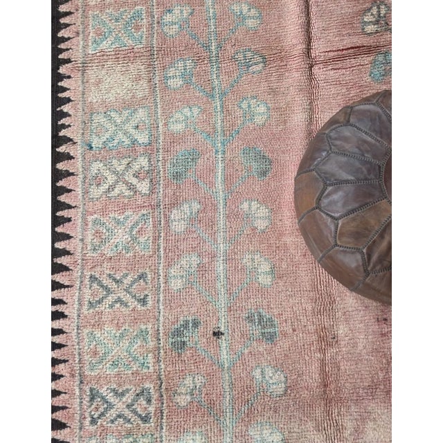 Textile Vintage Pink Moroccan Rug - 12.1 X 5.5 Ft For Sale - Image 7 of 8