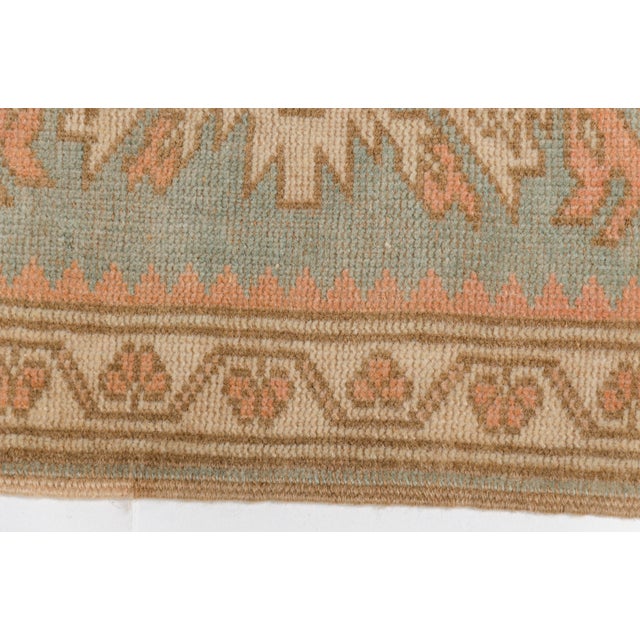 Mid 20th Century Muted Terracotta & Sage Medallion Rug For Sale - Image 9 of 10