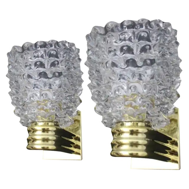 Murano Rostrato Glass Sconces in the style of Barovier, 2000, Set of 2 For Sale