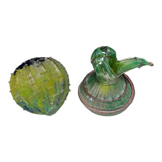 Late 19th Century Turn of the Century Art Nouveau Iridescent Veined Glass Set-Kralik Pallme Kronig For Sale