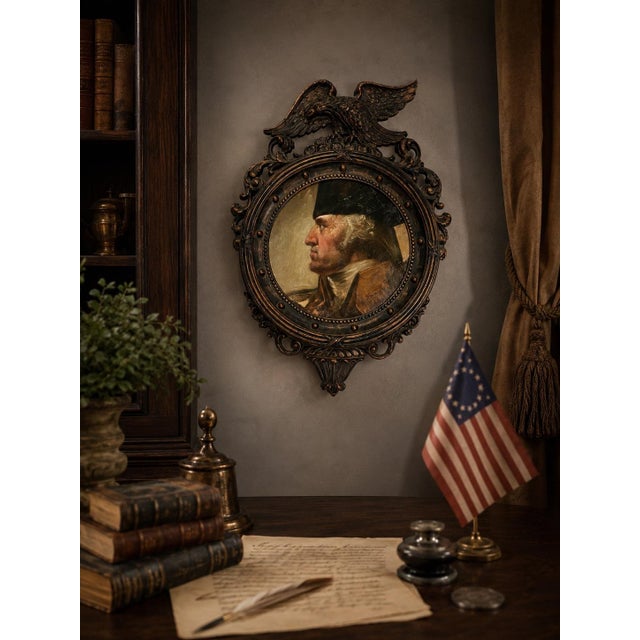 A classic portrait of George Washington, presented as a reproduction print on high quality professional photo paper and...