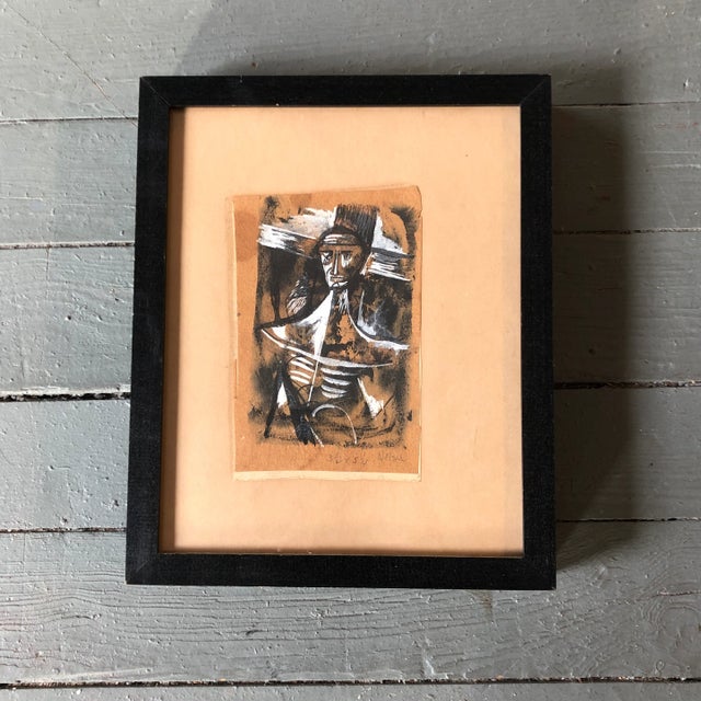 1950s Original Ralph Nelson Abstract 1950’s Small Watercolor Painting For Sale - Image 5 of 6