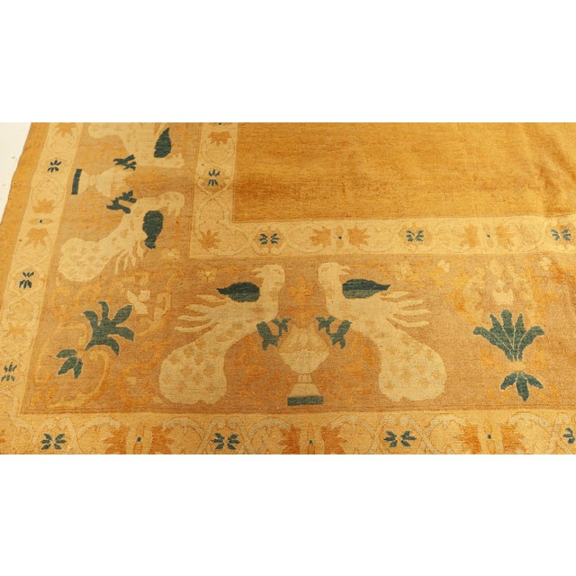Indian 1920s Indian Lahore Hand Knotted Wool Rug For Sale - Image 3 of 9