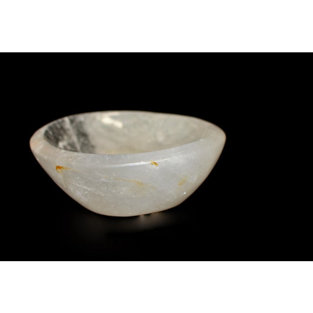 A beautiful all natural rock crystal bowl, hand carved and polished. Fine AAA gemstone grade genuine rock crystal with...