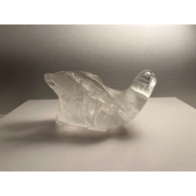 Natural Clear Crystal Quartz Hand Carved Duck Figurine Aprox. dimensions: 5"L x 2"W x 2.5"H Very good original condition!...