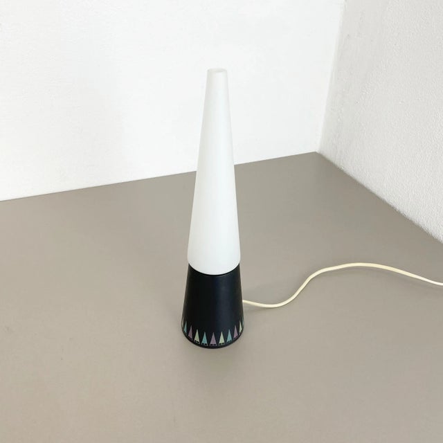 Swedish Glass and Wood Cone Table Light from Hans-Agne Jakobsson, Markaryd, 1960s For Sale - Image 4 of 17