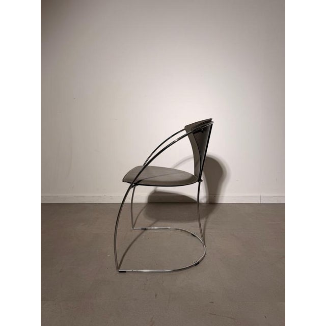 Chrome and Leather Dining Chair from Arrben, Italy For Sale - Image 5 of 7
