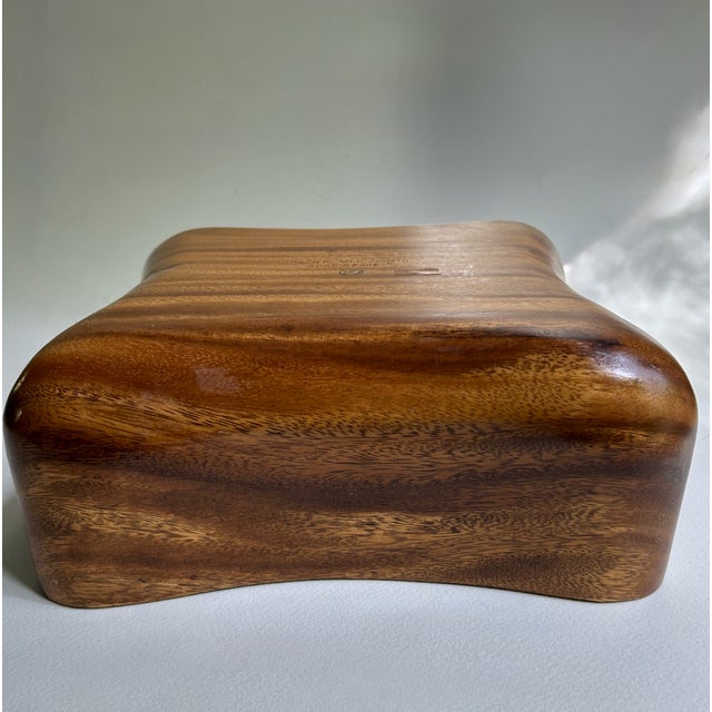 Vintage Handcrafted Pacific Merchants Acacia Wood Serving Bowl For Sale - Image 14 of 18