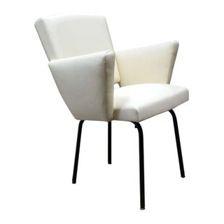 Vintage French White Desk Chair For Sale