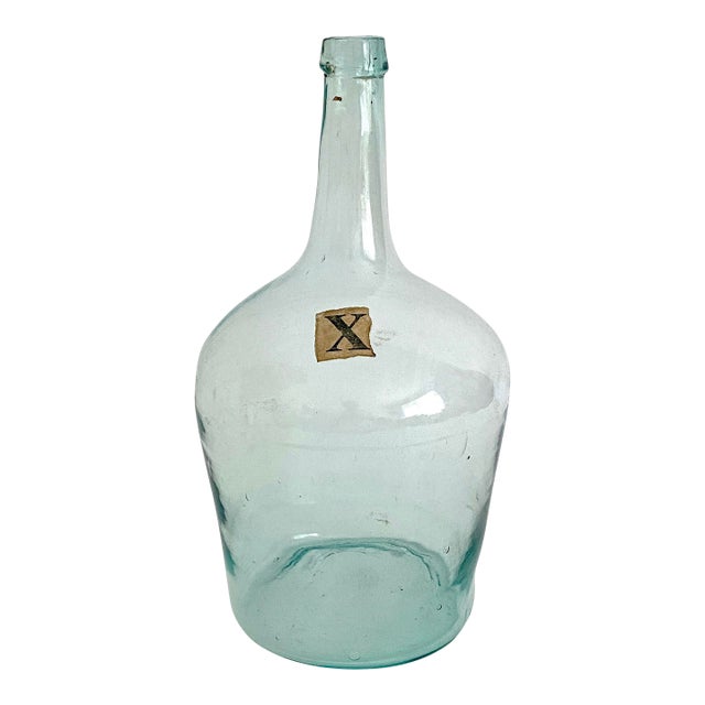Vintage French Aqua Demijohn For Sale
