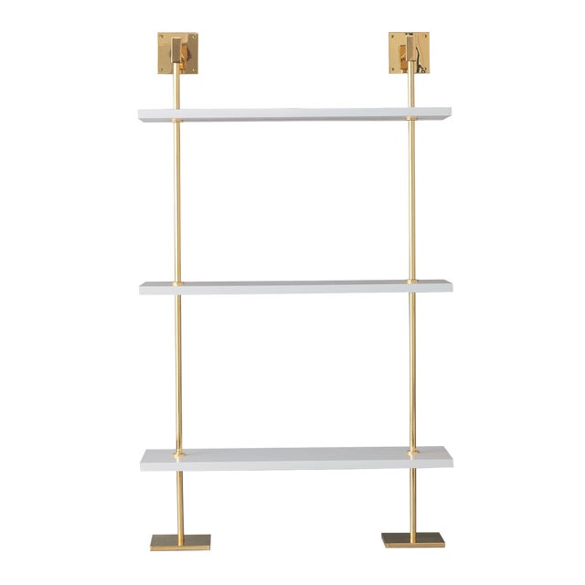 Marais 3-Tier White & Gold Shelf 36" For Sale