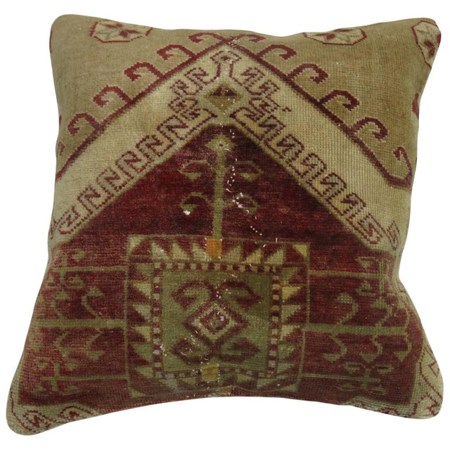 Pillow made from an antique Turkish Anatolian rug. 17'' x 18''