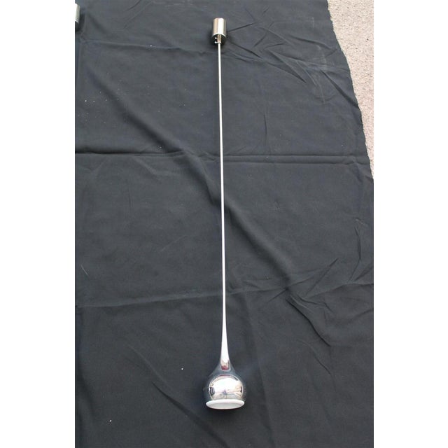 Minimal Chandelier in Chromed Metal attributed to Angelo Brotto for Esperia Trombetta, 1970s For Sale - Image 10 of 10