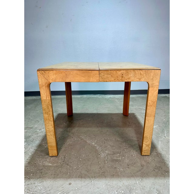 Wood Vintage Henredon Scene Two Burlwood Parsons Dining Table For Sale - Image 7 of 12
