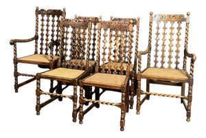 Jacobean Chairs, 1920s, Set of 6