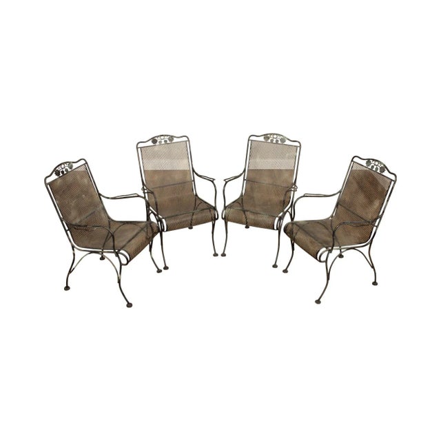 1960s Wrought Iron Patio Dining Chairs - Set of 4 For Sale - Image 13 of 13