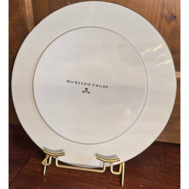 MacKenzie-Childs Courtly Check 16” Enamel Charger / Serving Platter For Sale In Houston - Image 6 of 8