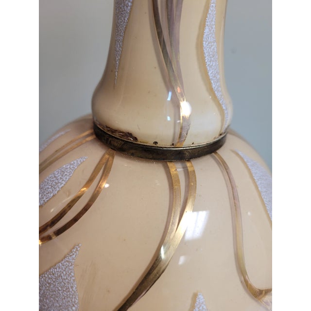 Peach 1950s Pair of Hollywood Regency Lamps For Sale - Image 8 of 11