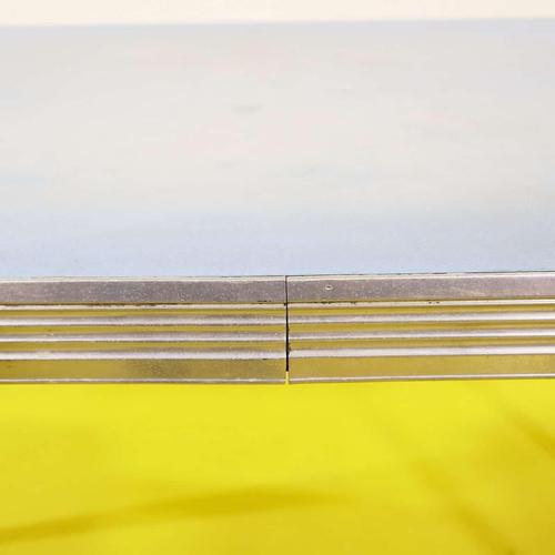Rectangular Blue Laminate Table with Metal Legs For Sale - Image 6 of 11
