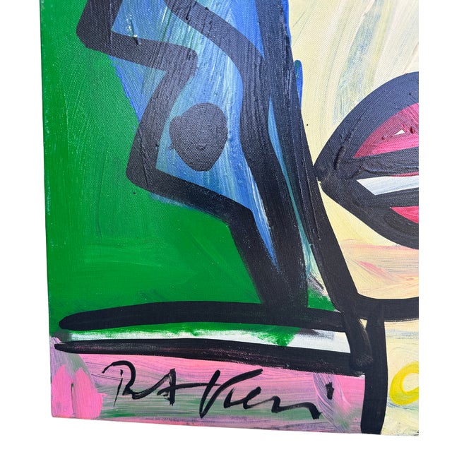 Abstract Abstract Picasso Style Portrait, Peter Keil For Sale - Image 3 of 3
