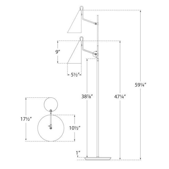 Modern AERIN for Visual Comfort Signature Clemente Floor Lamp in Hand-Rubbed Antique Brass with Black For Sale - Image 3 of 3