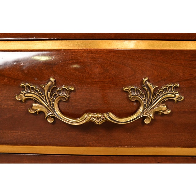 Karges French Provincial Louis XV Burled Walnut and Gold Gilt Bombay Chests of Drawers, Pair For Sale - Image 12 of 16