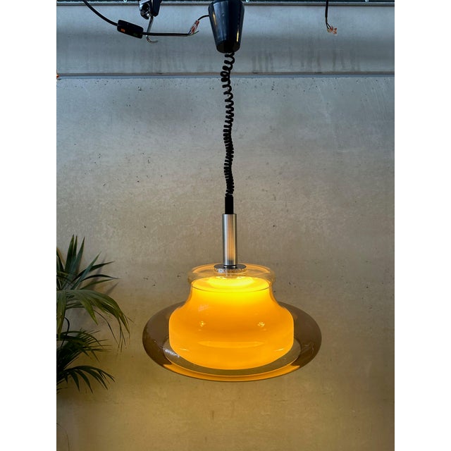 Vintage Adjustable Pendant Lamp in Acrylic, 1970s For Sale - Image 3 of 11