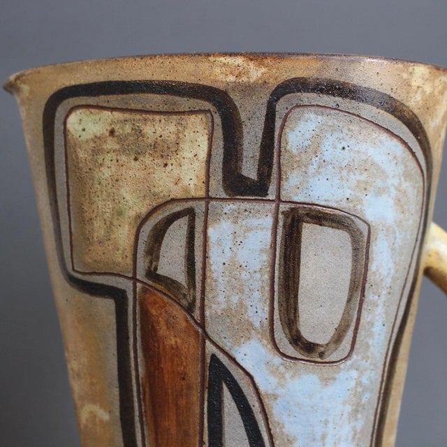 Vintage French Ceramic Pitcher with Abstract Motif by Alexandre Kostanda, 1960s For Sale - Image 14 of 18
