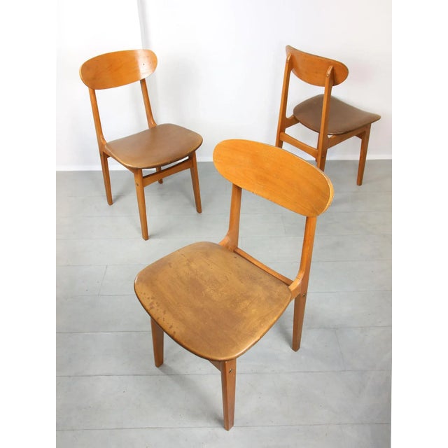 Vintage Italian Leatherette Dining Chairs, Set of 3 For Sale - Image 18 of 18
