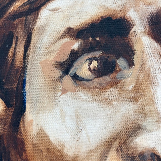 Original Contemporary Western Portrait Study Oil Painting For Sale - Image 4 of 9
