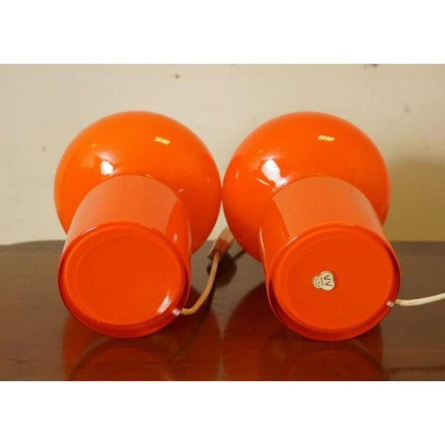 Orange Vintage Table Lamps in the style of Massimo Vignelli, 1950s, Set of 2 For Sale - Image 8 of 9