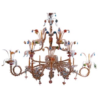 Venetian Palazzo Rezzonico Glass Chandelier For Sale