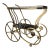 1960s Italian Hollywood Regency Scrolled Brass & Black Glass Two-Tier Bar Cart For Sale