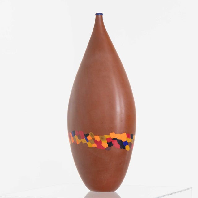 Brown 1980s Murine Murano Art Glass Vase For Sale - Image 8 of 9