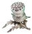 Silver Toothpick Holder with Cut-Out Leaf Applications For Sale