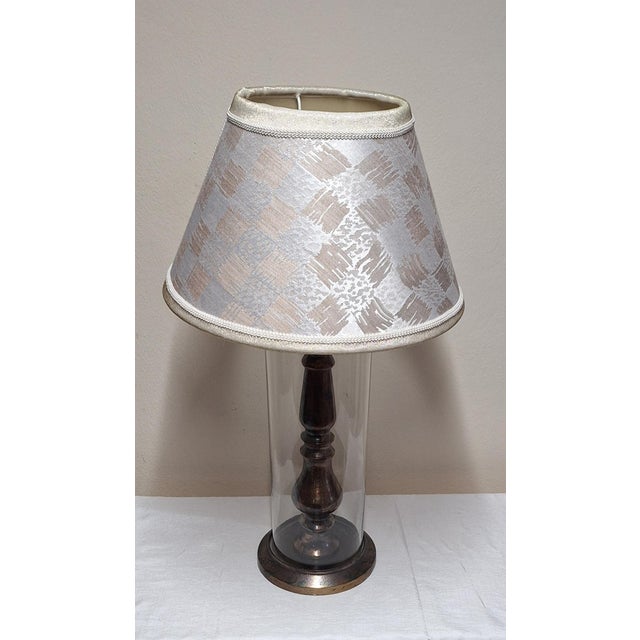 Vintage Table Lamp by Diga Colmore with Metal Base and Fabric Shade, 1990s For Sale - Image 6 of 11