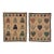 Pair of Vintage American Folk Art Hearts & Bears Quilted Textile Art, Dusty Pink, Baby Blue, Off-White For Sale