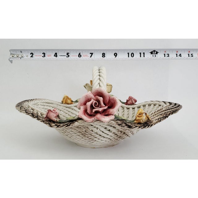 Bowl Centerpiece Spaghetti Porcelain & Roses Italy 1960s For Sale - Image 10 of 13