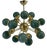 Brass and Murano Glass Sputnik Chandelier in Sage Green, 2000s For Sale