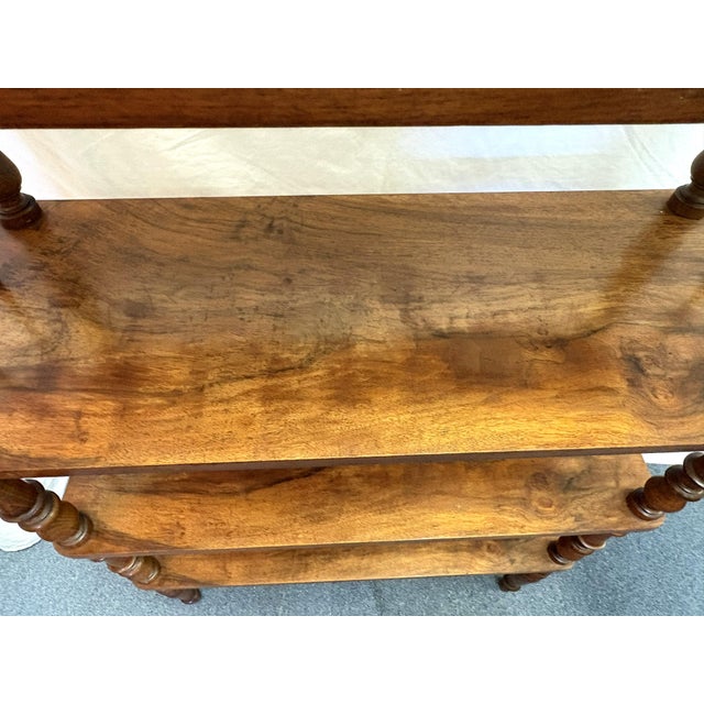 Early 20th Century Early 1900's Victorian Étagère With Turned Legs and Four Fixed Shelves For Sale - Image 5 of 18